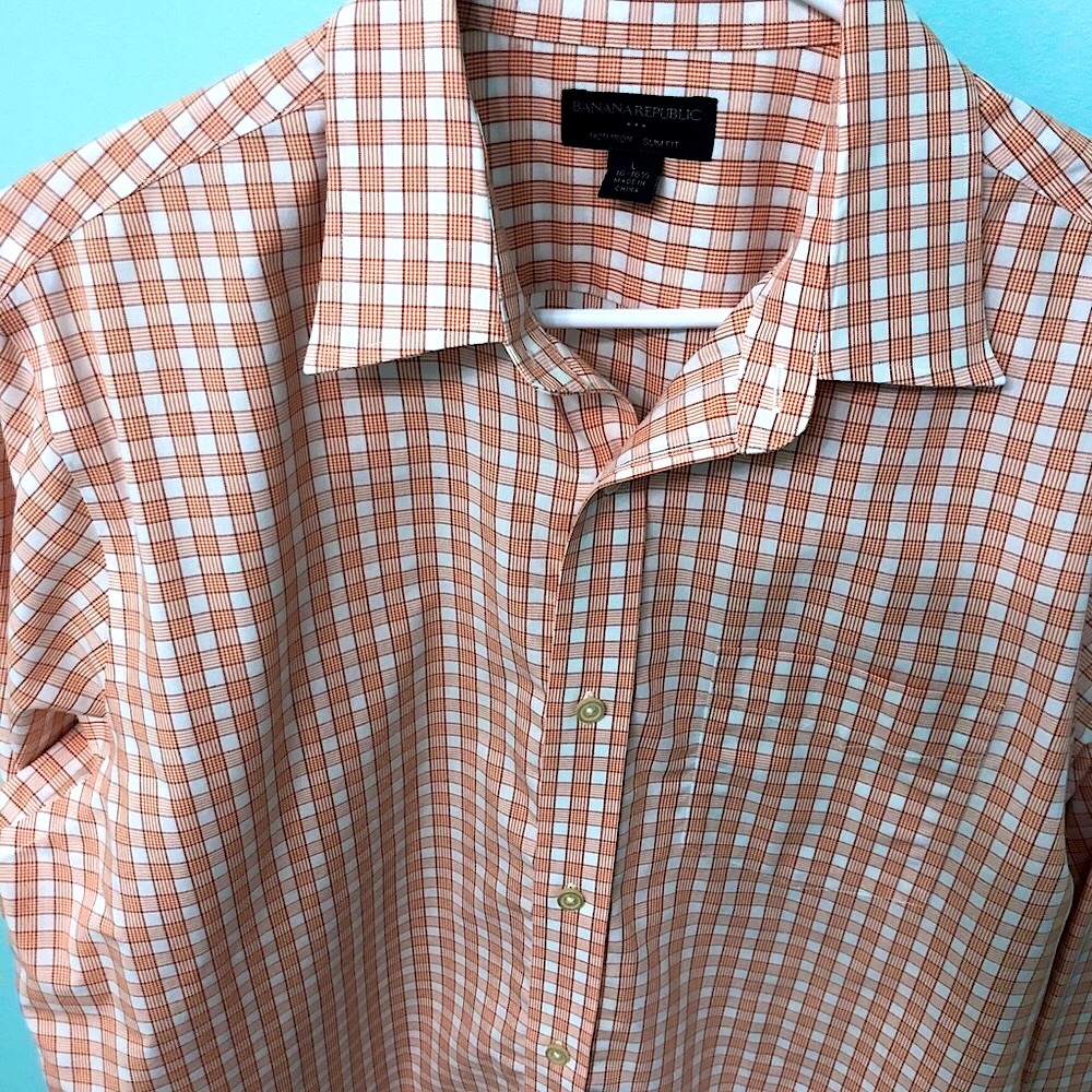 Banana Republic Men's Shirt Slim Fit Non Iron Sz L